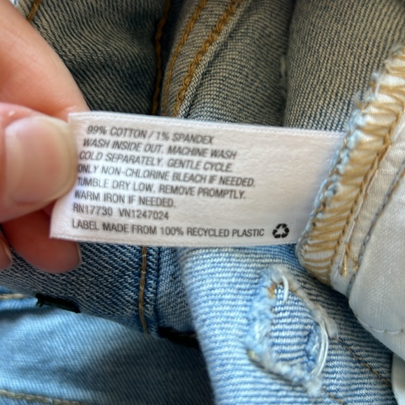 NWT Wild Fable Denim Jean Mini Skirt High Rise Distressed Stretch  sz 14 - Picture 5 of 7